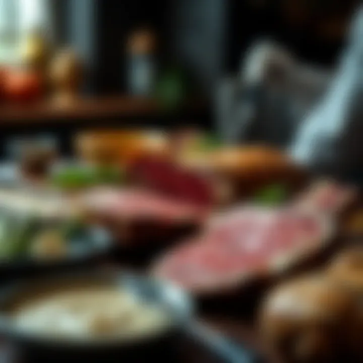 Selection of various cuts of meat for roasting