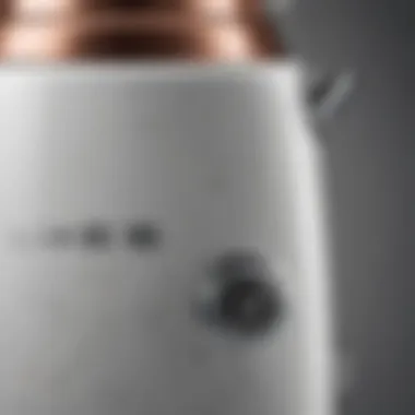 Close-up of Smeg kettle features