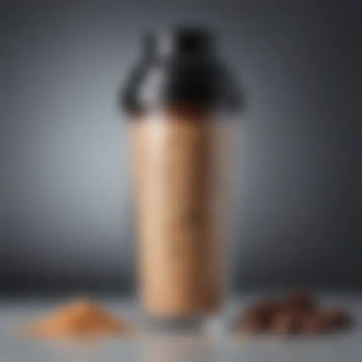 A protein shaker with unique features, such as a built-in storage compartment