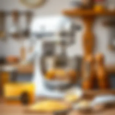 Cake Beater Maintenance Essentials A well-maintained cake beater alongside cleaning tools