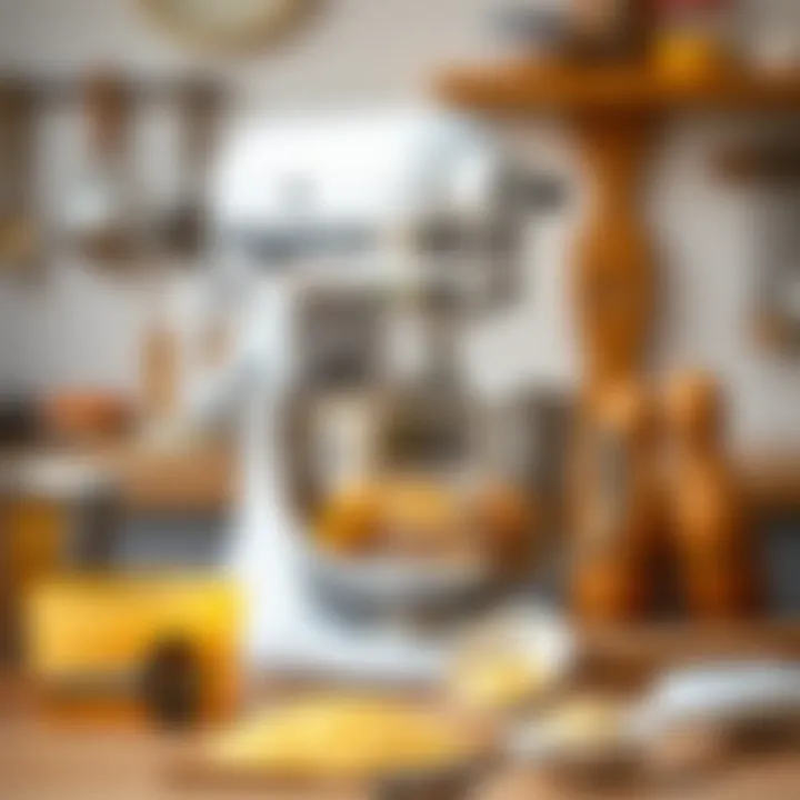 Cake Beater Maintenance Essentials A well-maintained cake beater alongside cleaning tools