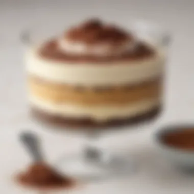 Classic tiramisu layered in a glass dish