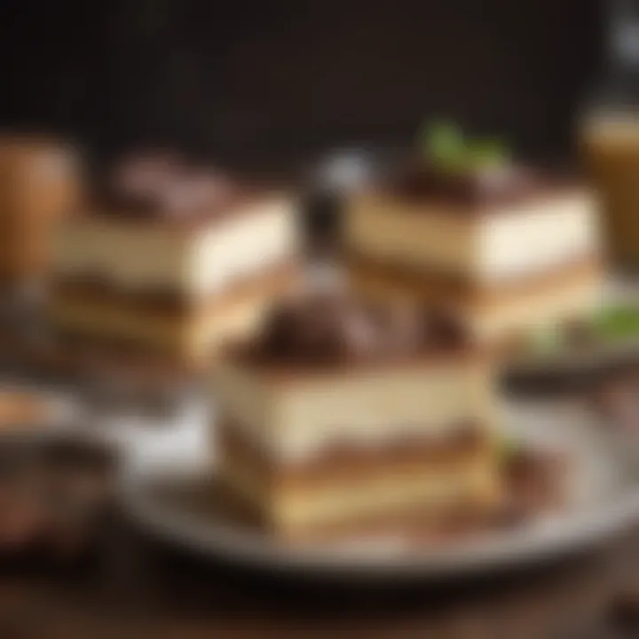 A selection of tiramisu variations with unique toppings