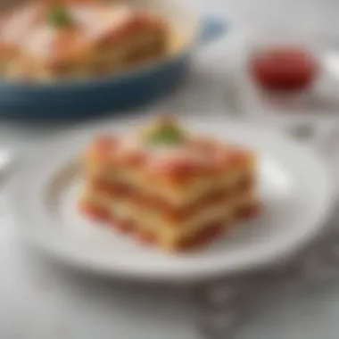 Plated Perfection: Ricotta Lasagna Delight A beautifully plated ricotta lasagna dish, ready to be enjoyed