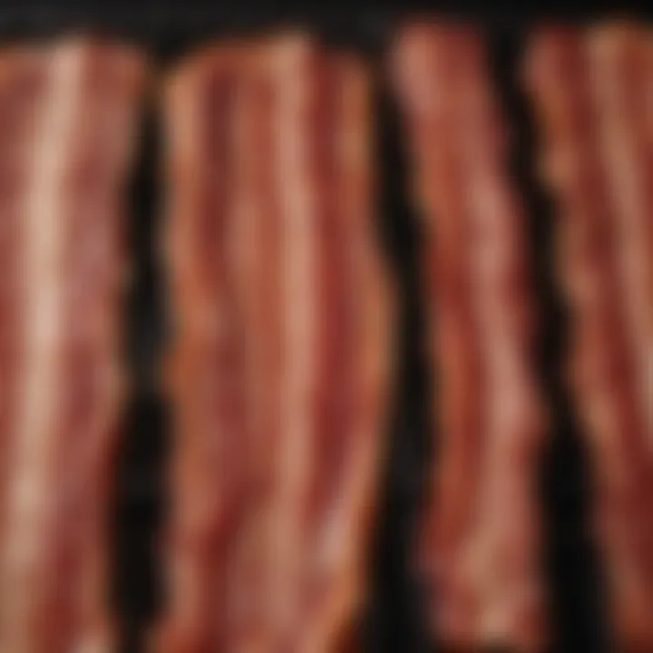 Sizzling bacon on a rack showcasing even cooking