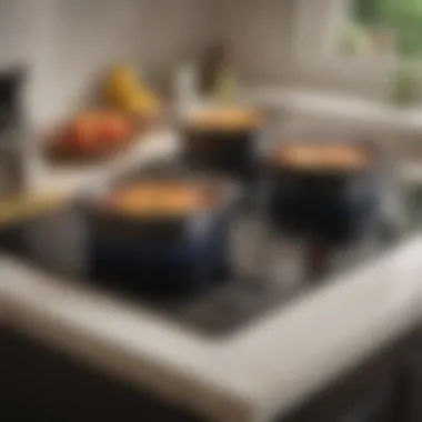 An electric stove with a smooth ceramic cooktop showcasing its advanced features