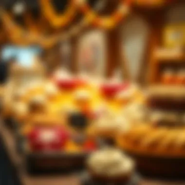 A vibrant assortment of baked goods displayed at a bake auction