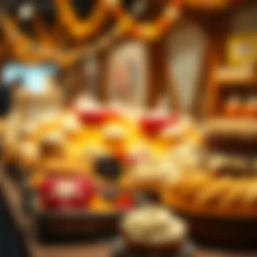 Artful Display of Baked Goods A vibrant assortment of baked goods displayed at a bake auction