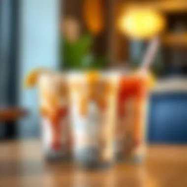 A beautifully arranged boba tea with glistening syrup