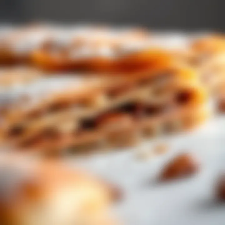 Close-up of delicate baklava showcasing layers of pastry and nuts
