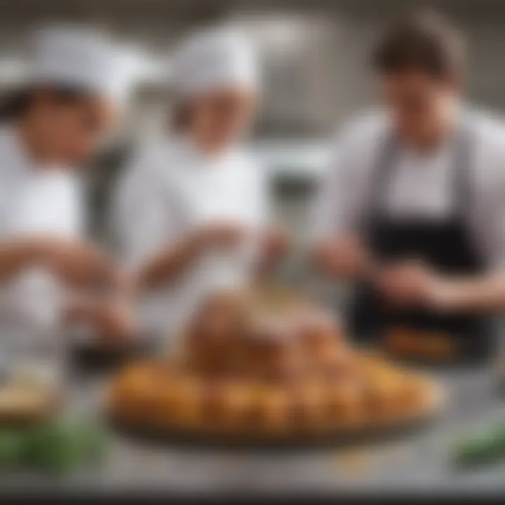 Students collaborating in a culinary project