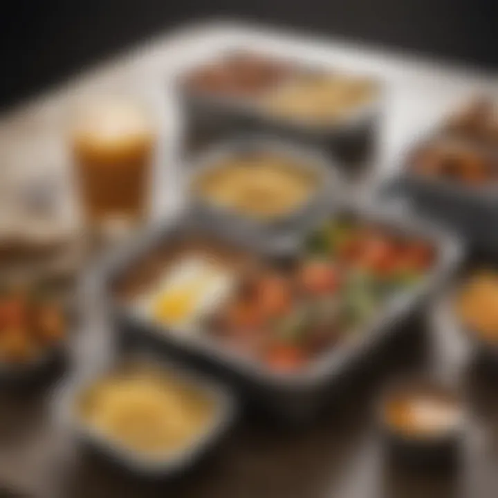 Assorted meals prepared for a lunch box