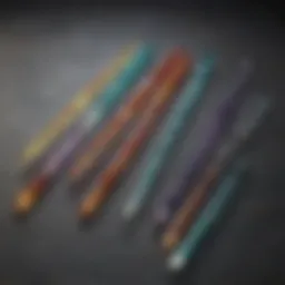 Elegant array of glass chopsticks with various designs