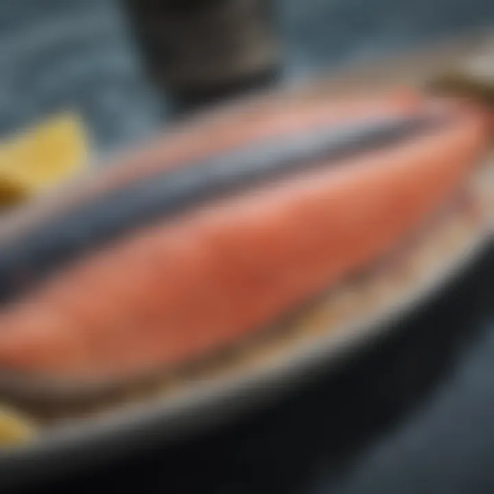 Freshly caught salmon on a fishing boat