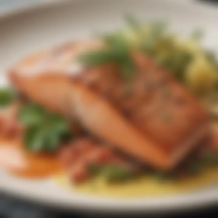 Deliciously plated salmon dish ready to enjoy