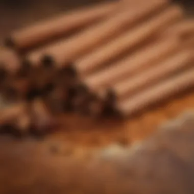 The Aroma and Texture of Cinnamon A close-up of cinnamon sticks and powder showcasing its rich texture and aroma