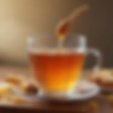 Health Benefits of Honey in Tea A beautiful infographic presenting the health benefits of honey in tea, designed for clarity and engagement.