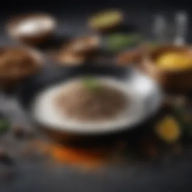 Natural Seasoning Ingredients A De Buyer pan surrounded by natural seasoning materials like salt and oil