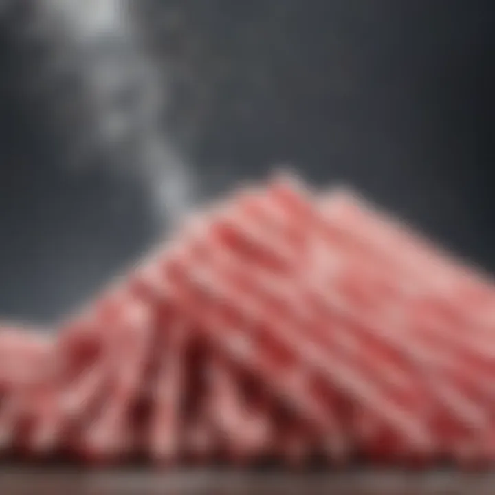 A close-up of freshly made peppermint sticks glistening with sugar.