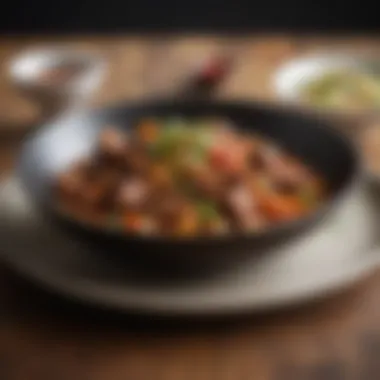 Deliciously plated dish prepared using a Lodge wok