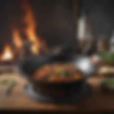 Durable Cast Iron Lodge Wok Lodge wok showcasing its durable cast iron design