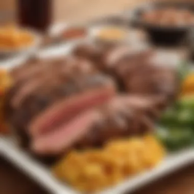 A variety of sauces and sides paired with tri tip