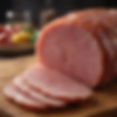 Nutritional information chart for thin sliced ham