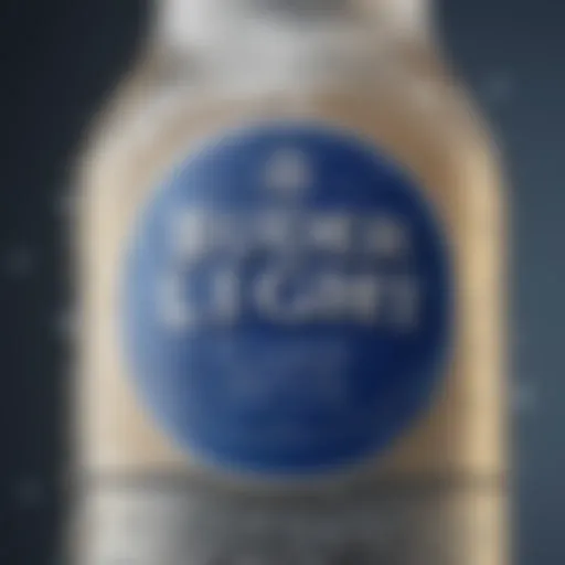 A close-up view of a chilled Bud Light beer bottle with condensation