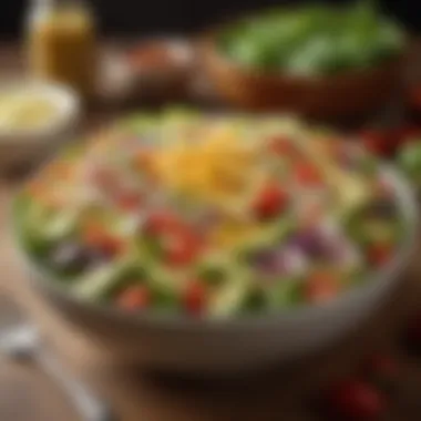 A vibrant bowl of Fiesta Ranch salad showcasing colorful vegetables and dressing