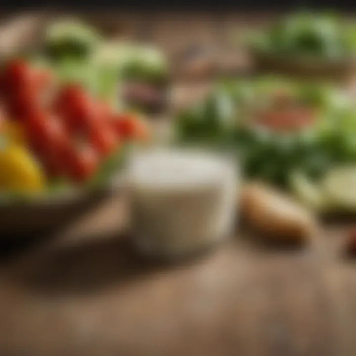 A collection of fresh ingredients used in Fiesta Ranch dressing