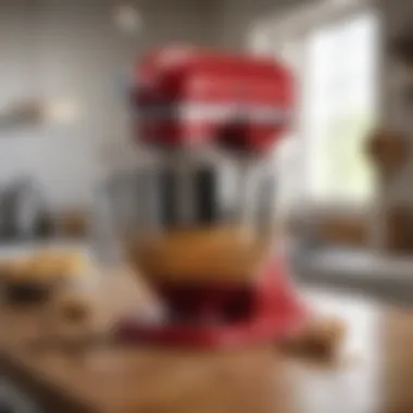 A KitchenAid mixer with compatible replacement beaters attached, highlighting a perfect fit.