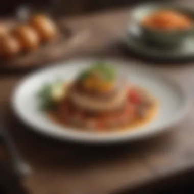 Artful Presentation of Low Carb Cuisine A beautifully plated low carb dish