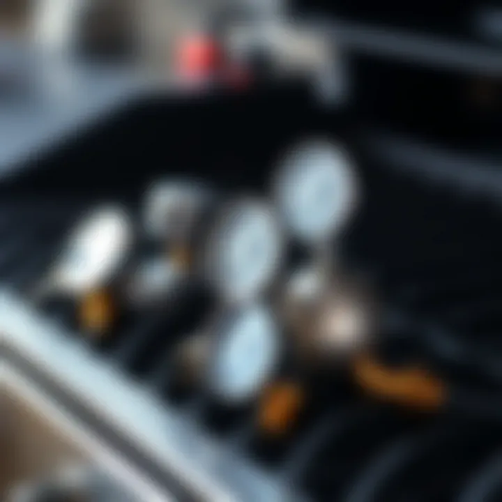 Comparison of LP Gas Grill Regulator Types Various types of LP gas grill regulators arranged for comparison