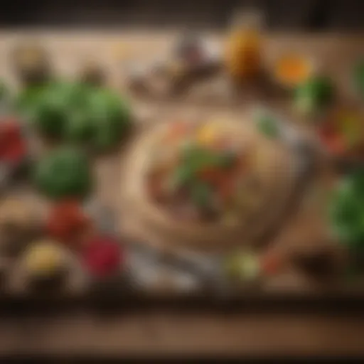 Fresh ingredients arranged on a wooden table