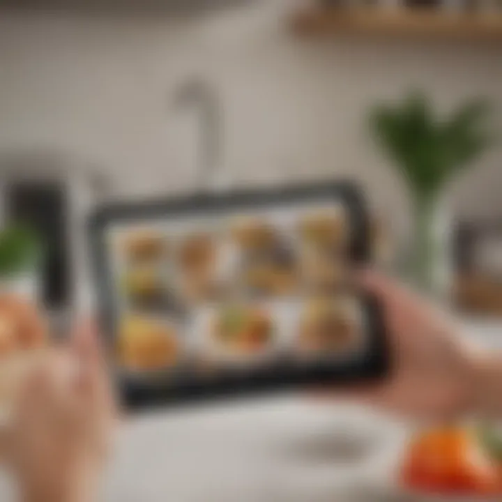 Person reviewing meal kit options on a digital device