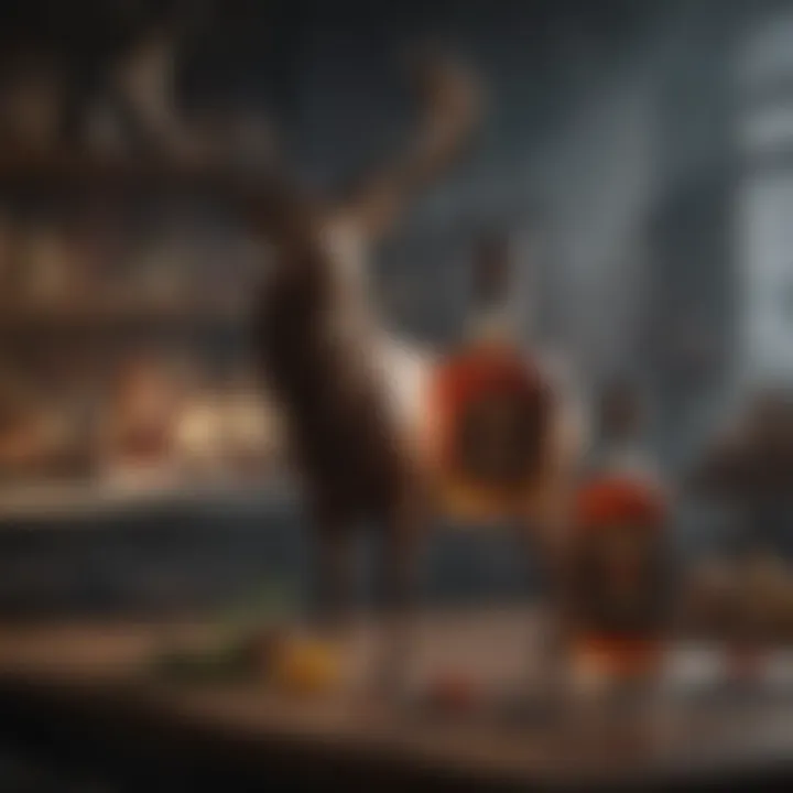 An elegant setting showcasing Jim Beam Red Stag with mixers