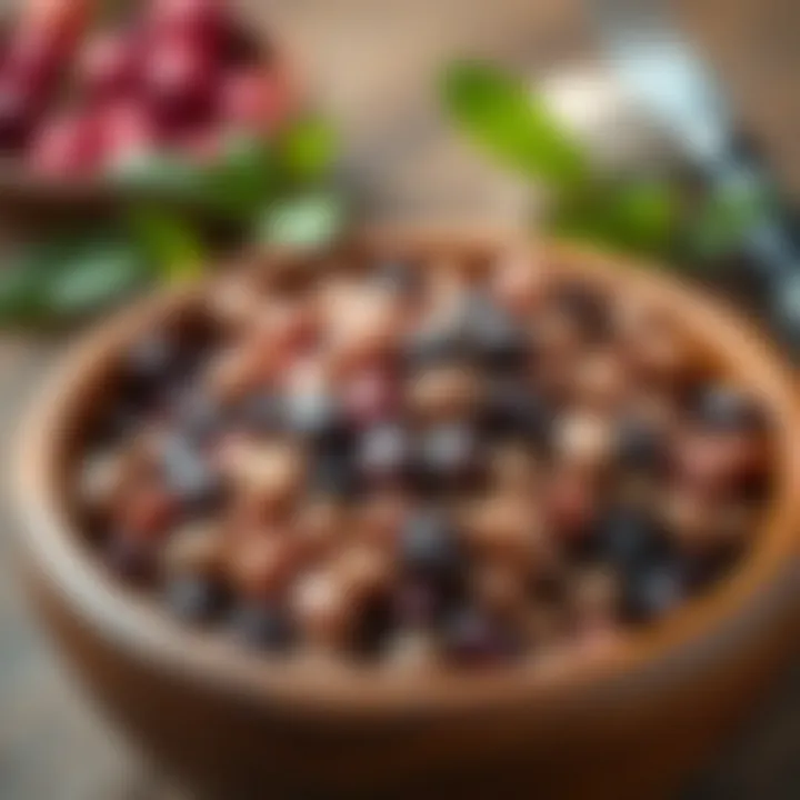 Cranberry beans displayed in a traditional wooden bowl