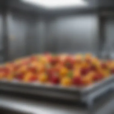 Fruits undergoing the freeze drying process