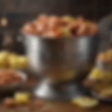 Historical shrimp boil pot showcasing traditional design