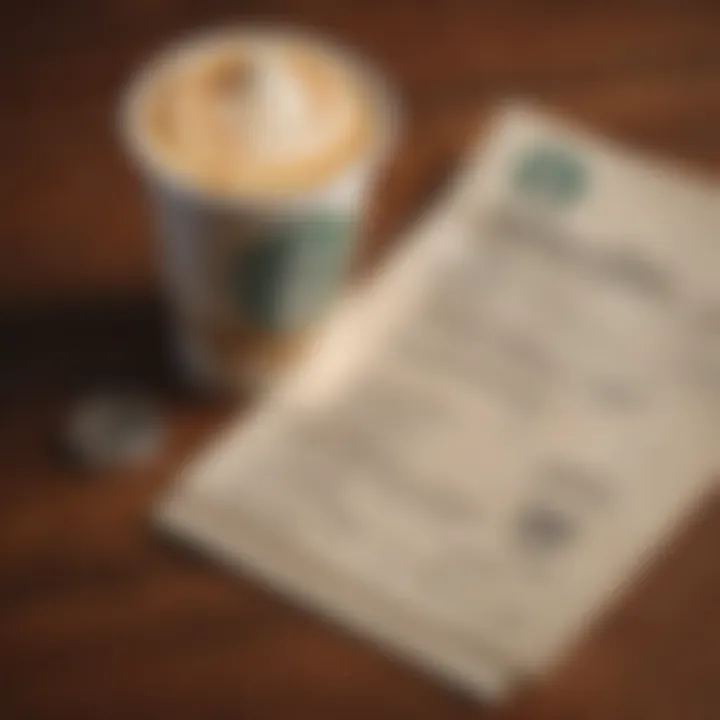 Illustration showing the breakdown of charges on a Starbucks receipt.