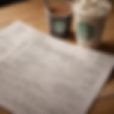 Visual representation of expense tracking through Starbucks receipts.