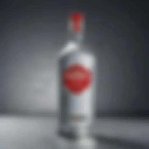 A close-up of a vodka bottle with a blurred background