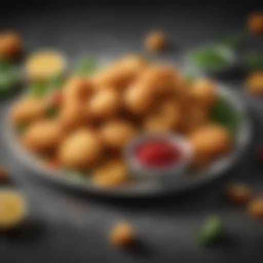 An assortment of Tyson Vegetarian Chicken Nuggets plated elegantly with fresh vegetables