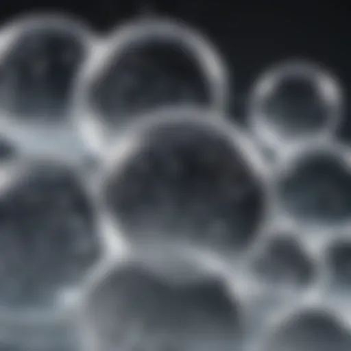 Close-up of sparkling bubbles in clear seltzer water