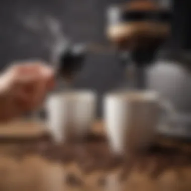 User enjoying a cup of coffee brewed from freshly ground beans