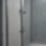 Close-up view of a shower door treated with Rain-X.