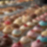 A vibrant display of assorted ice cream cakes at Walmart