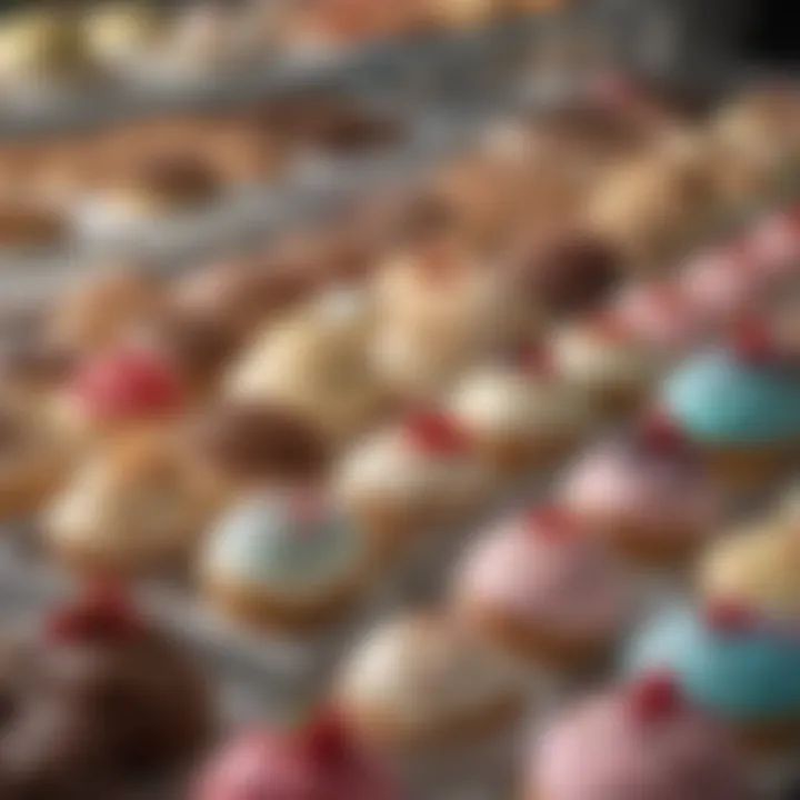 A vibrant display of assorted ice cream cakes at Walmart