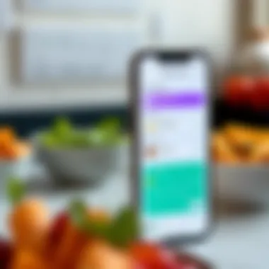 User interface of the WeightWatchers app showcasing food tracking feature