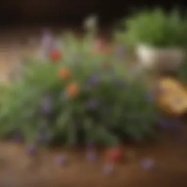 Aromatic Herbs and Flowers An assortment of aromatic herbs and flowers for scent enhancement